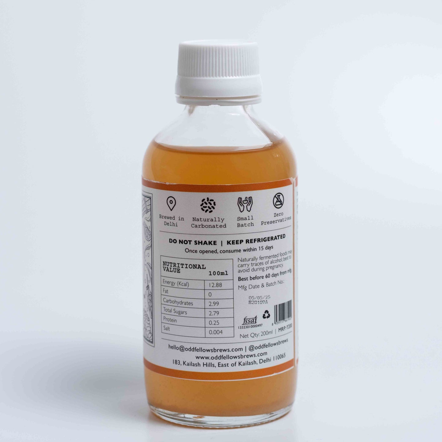 Odd Fellows Fig & Honey Kombucha bottle, 200ml