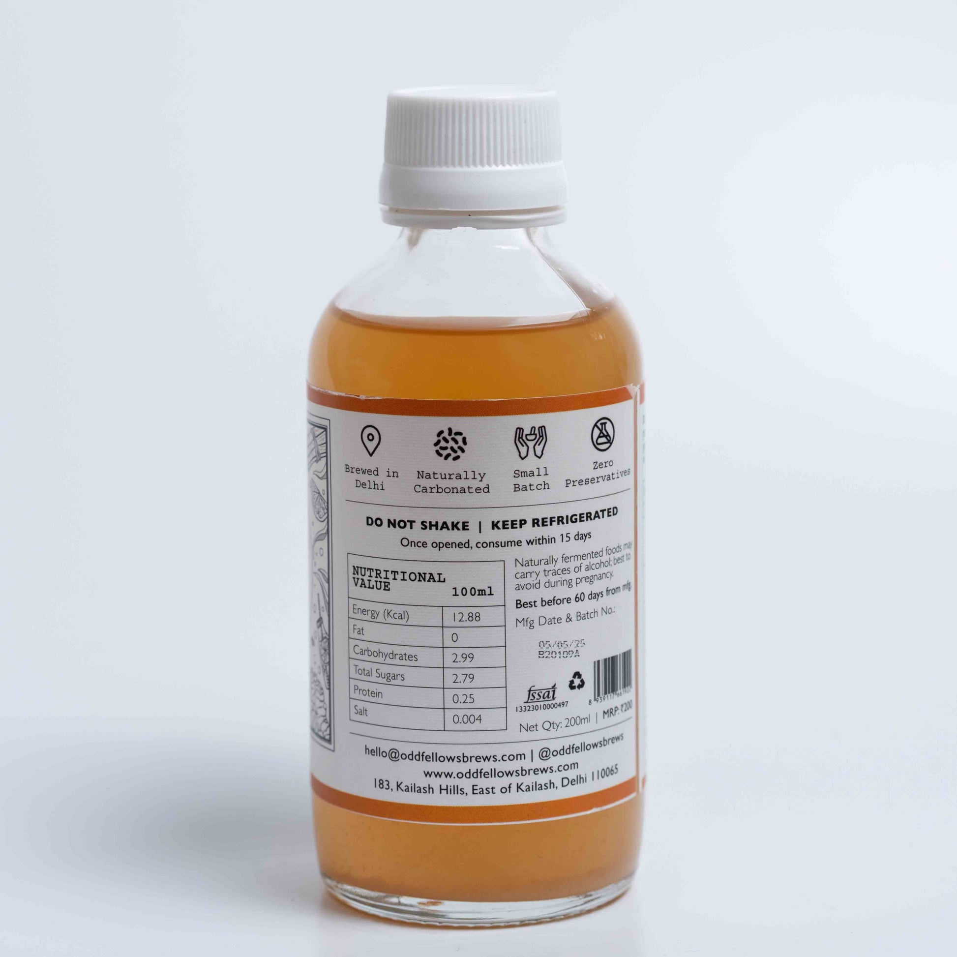 Odd Fellows Fig & Honey Kombucha bottle, 200ml